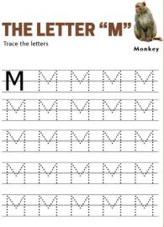 English Worksheet: Practice Capital Letter M - Uppercase Letter Tracing Worksheet