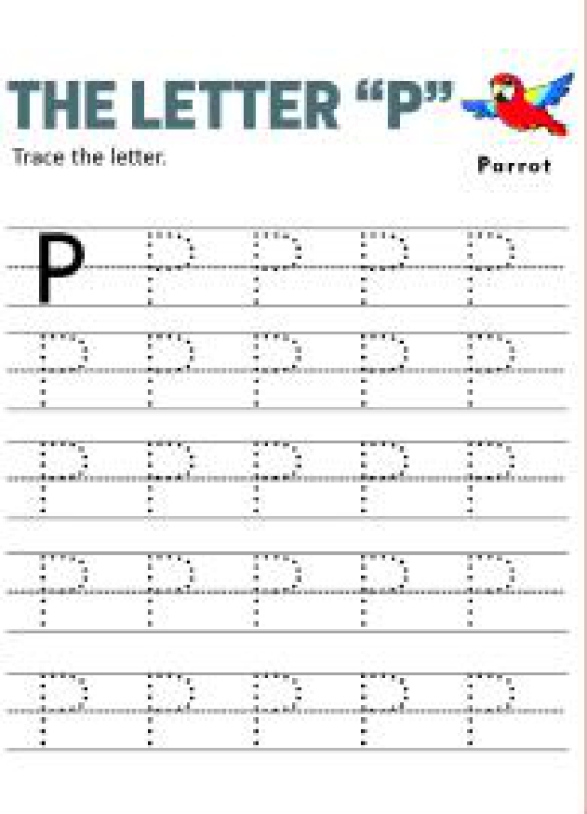 English Worksheet: Practice Capital Letter P - Uppercase Letter Tracing Worksheet