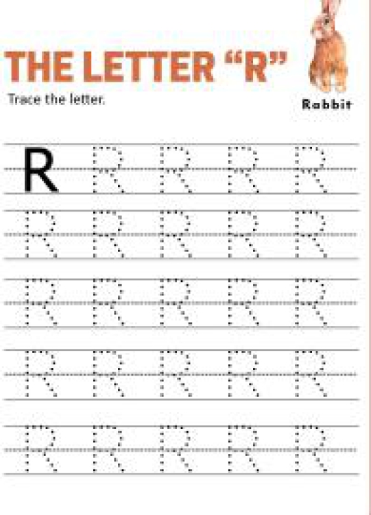 English Worksheet: Practice Capital Letter R - Uppercase Letter Tracing Worksheet