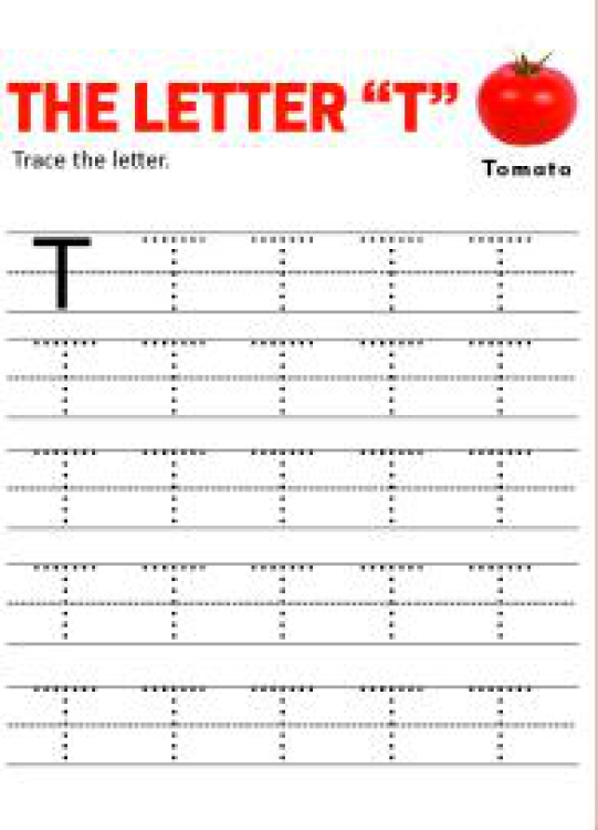 English Worksheet: Practice Capital Letter T - Uppercase Letter Tracing Worksheet