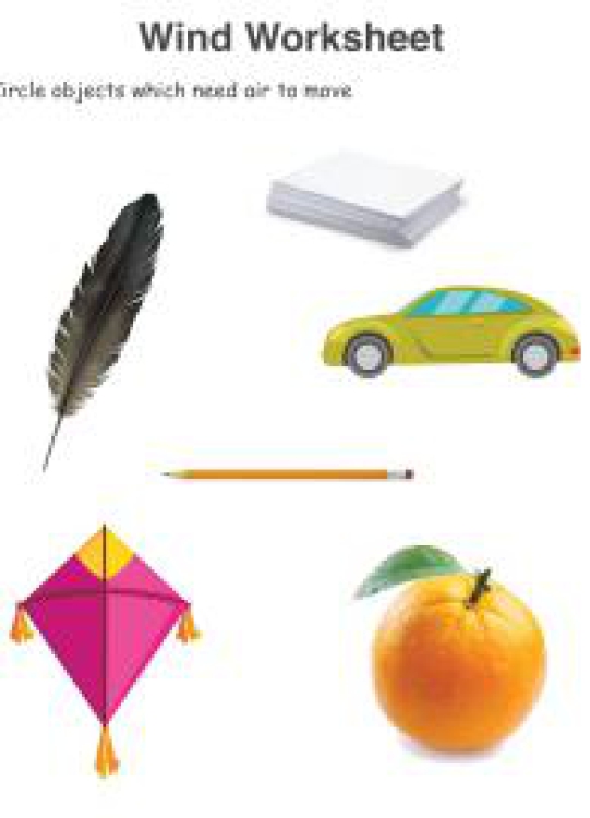 General Awareness Worksheet: Science - What can Wind move? Worksheet