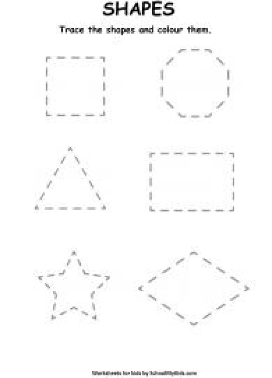 Art And Craft Worksheet: Shapes Tracing and Coloring Worksheet
