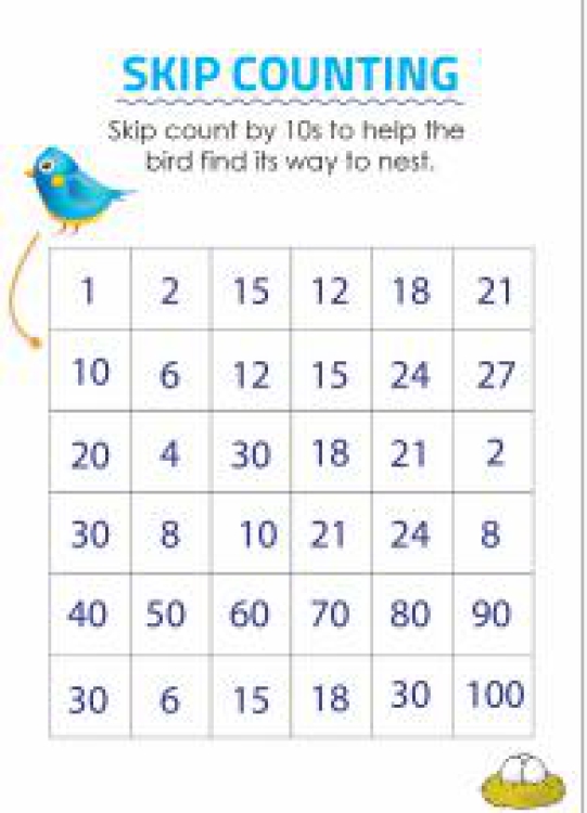 Math Worksheet: Skip Counting by 10s Puzzle - Skip Counting Maze Worksheet