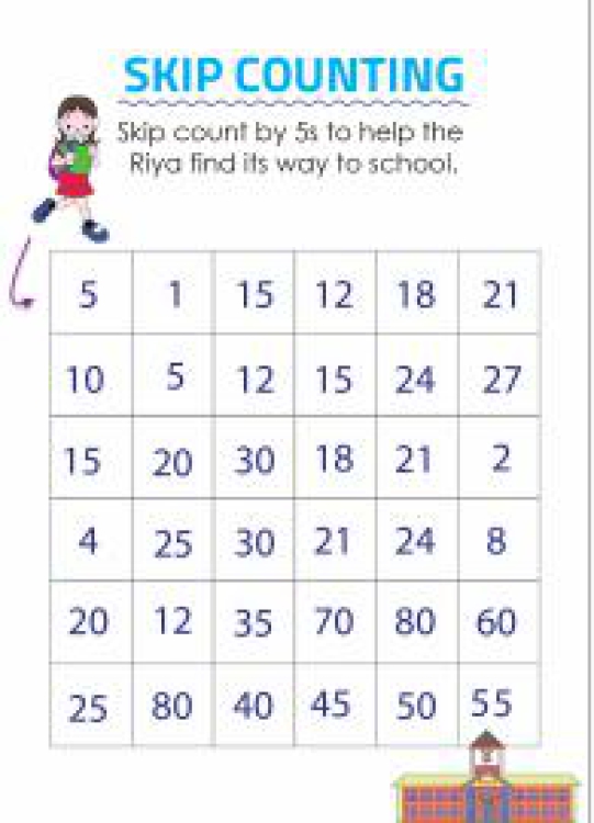 Math Worksheet: Skip Counting by 5s Puzzle - Skip Counting Maze Worksheet
