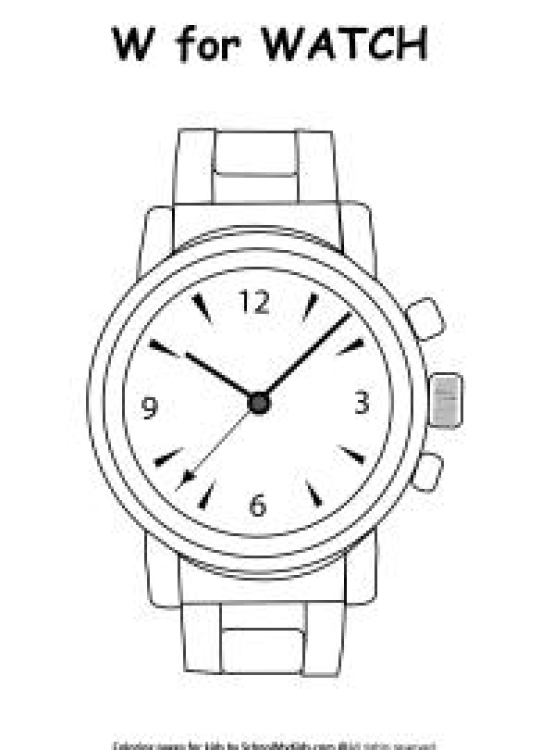 English Worksheet: W for Watch - Practice Beginning Letter Worksheet
