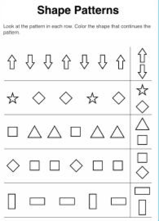 Art And Craft Worksheet: What Shape Comes Next? - Shape Patterns Worksheet