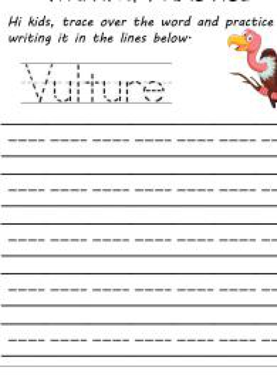 English Worksheet: Writing Practice - Trace the Words - Monkey Worksheet