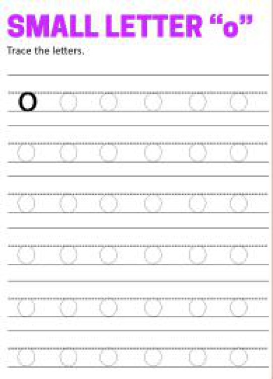 English Worksheet: Writing Small Letter o - Lowercase Letter Tracing Worksheet