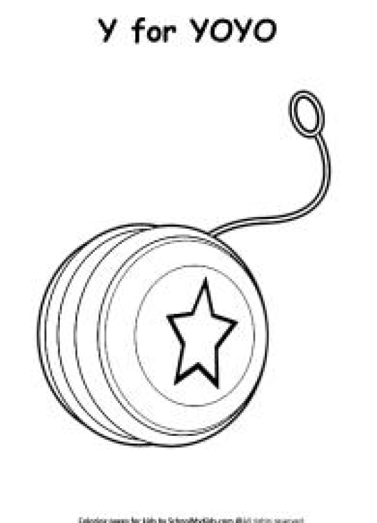 Art And Craft Worksheet: Y for Yoyo Coloring Page Worksheet