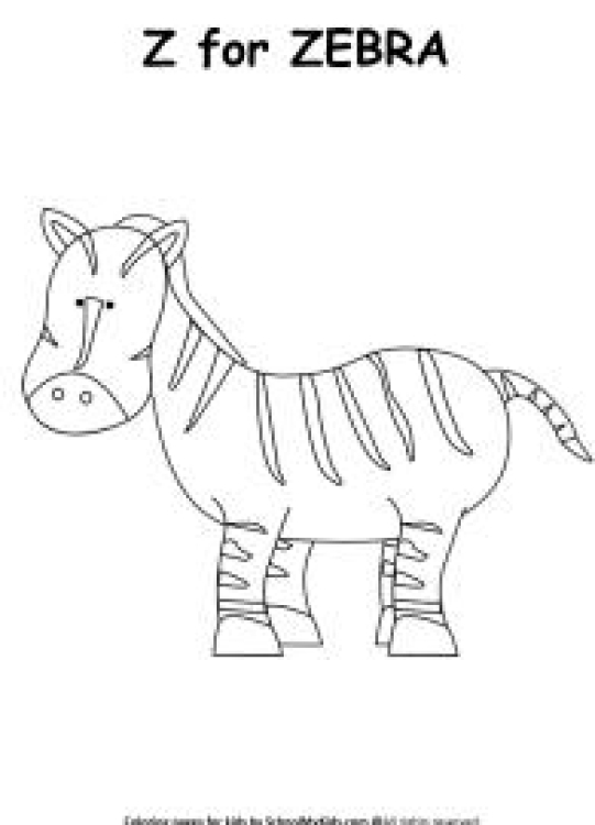 Art And Craft Worksheet: Z for Zebra Coloring Page Worksheet